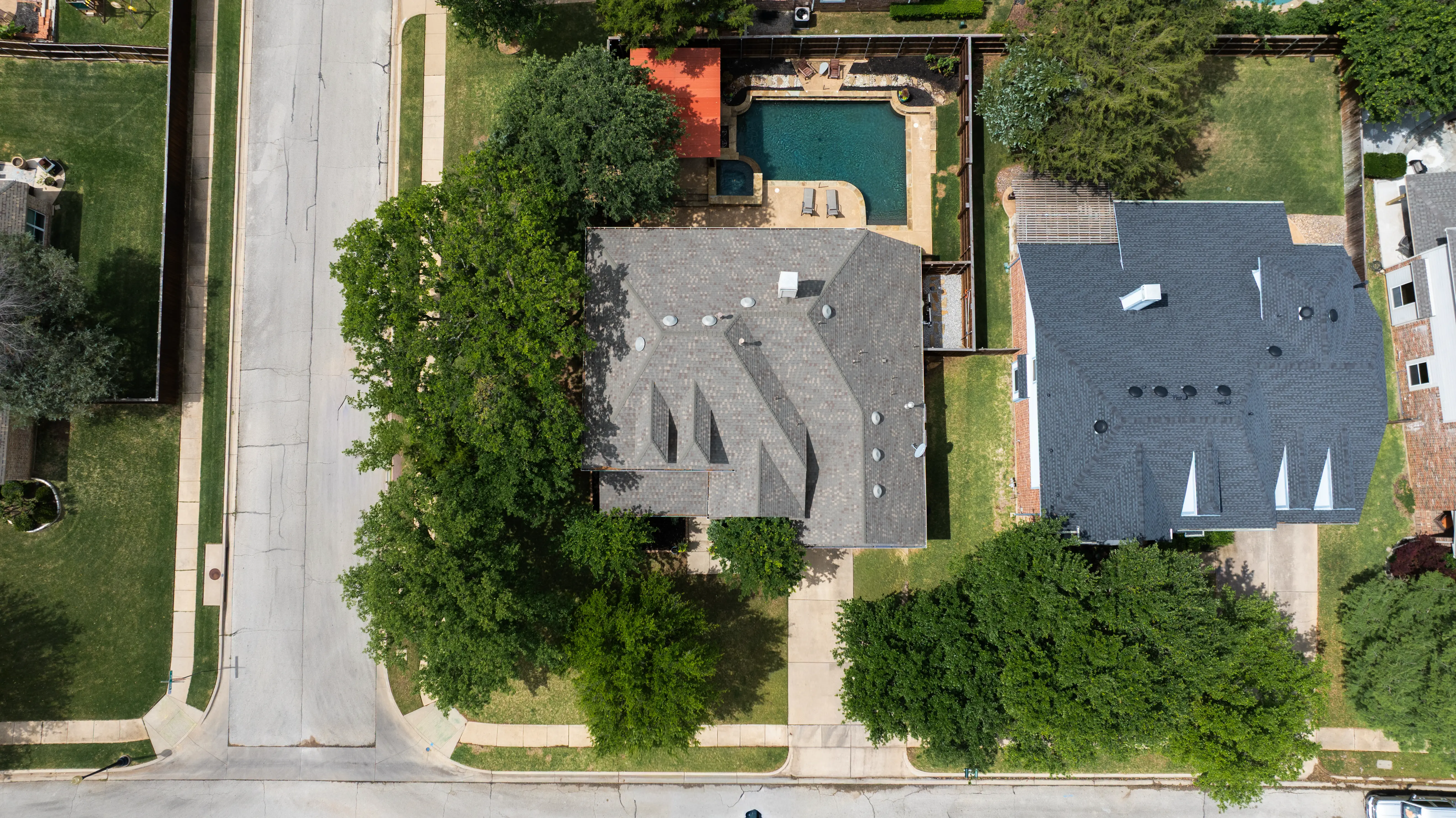 Top-down aerial view