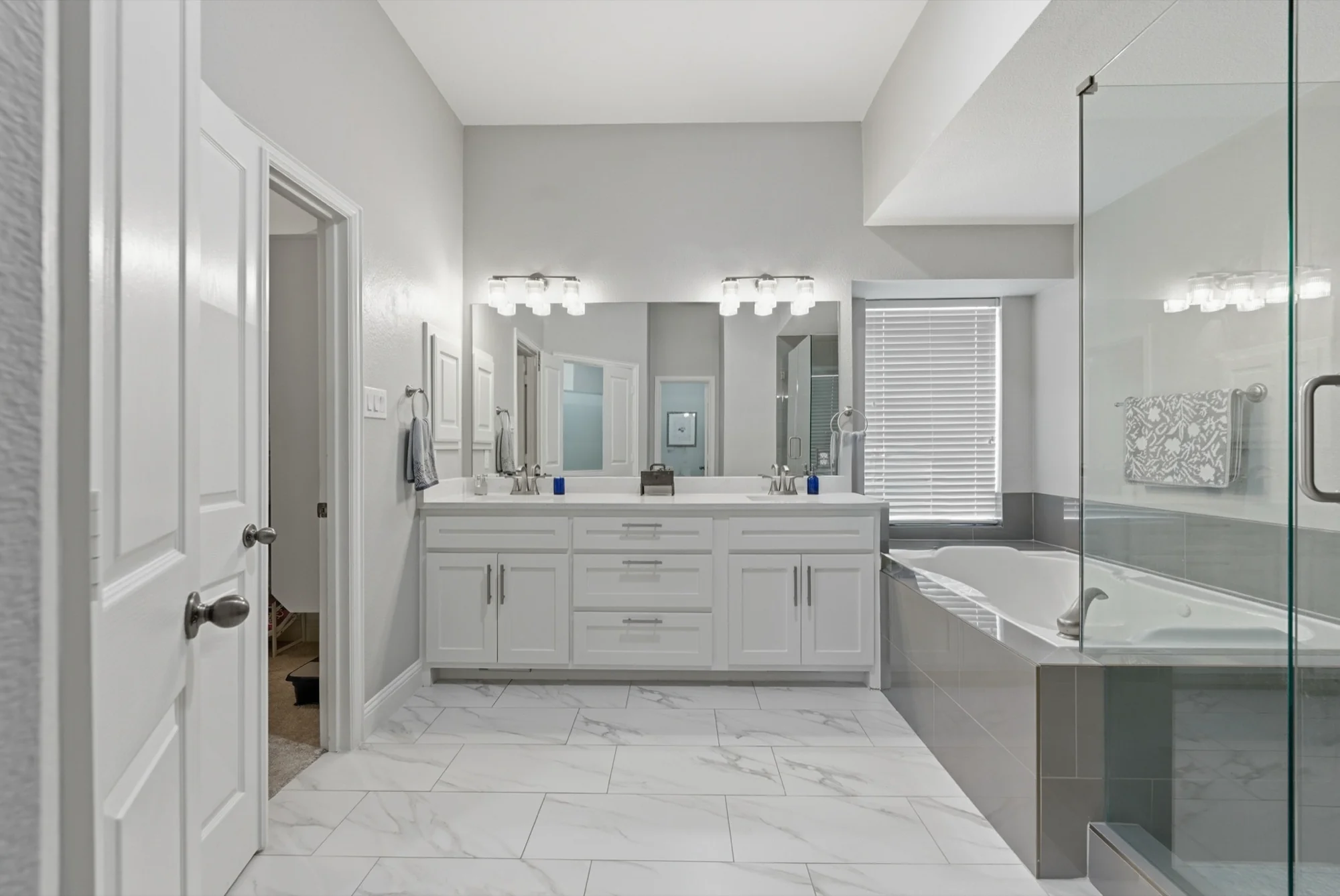 Primary bathroom double vanity